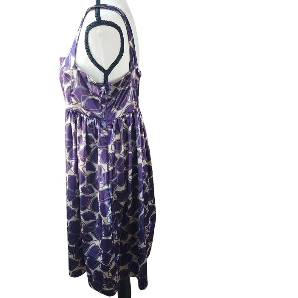 Vertigo Paris Sleeveless A-line Purple Geometric Mini Dress Pockets Size Medium - Picture 5 of 9
